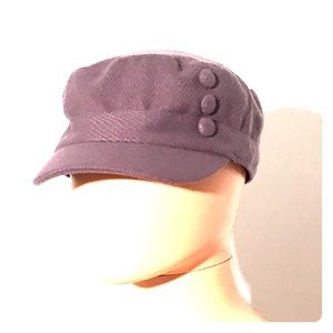 Payless 3 Button Micro Poly Gray Striped Cadet Cap
